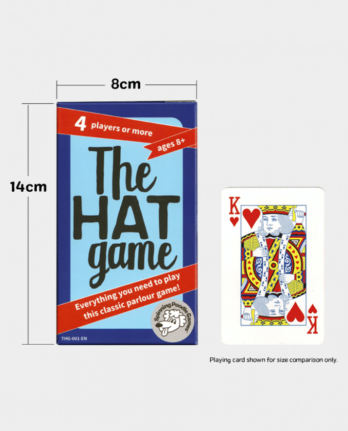 the hat game box with playing card