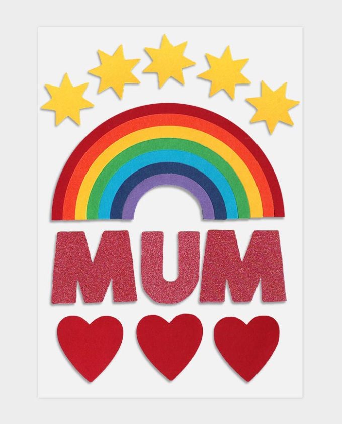 Hand Made Card Kit - Mum Rainbow