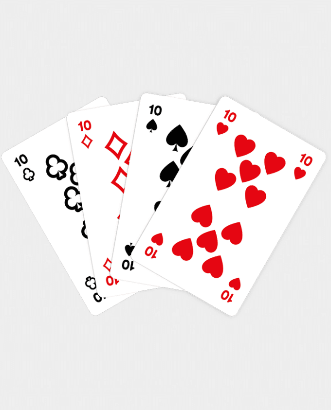 family friendly playing cards 10s fanned