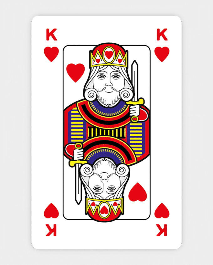 family friendly playing cards king of hearts